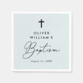 Einfache moderne Elegant Cross Baby Taufe Serviette (Vorderseite)