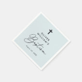 Einfache moderne Elegant Cross Baby Taufe Serviette (Ecke)