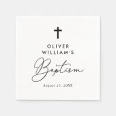 Einfache moderne Elegant Cross Baby Taufe Serviette (Vorderseite)
