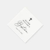 Einfache moderne Elegant Cross Baby Taufe Serviette (Ecke)