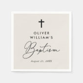 Einfache moderne Elegant Cross Baby Taufe Serviette (Vorderseite)