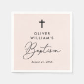 Einfache moderne Elegant Cross Baby Taufe Serviette (Vorderseite)