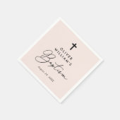 Einfache moderne Elegant Cross Baby Taufe Serviette (Ecke)