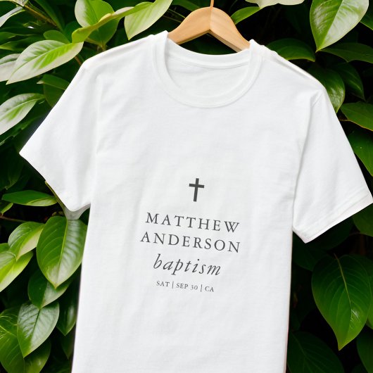 Einfache moderne Elegant Cross Baby Taufe T-Shirt