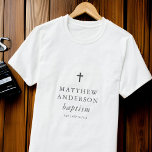 Einfache moderne Elegant Cross Baby Taufe T-Shirt<br><div class="desc">Design besteht aus einfachen Typografie mit Sans Serif und Serif Schriftart.</div>