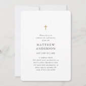 Einfache moderne Elegant Cross Boy Bestätigung Einladung (Vorderseite)