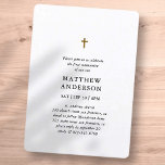 Einfache moderne Elegant Cross Boy First Communati Einladung<br><div class="desc">Design besteht aus einfachen Typografie mit Sans Serif und Serif Schriftart. Fügen Sie ein benutzerdefiniertes Foto hinzu.</div>