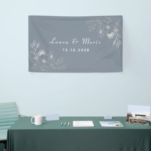 Einfache moderne Elegant Dusty Blue Wedding Banner (Messeveranstaltung)