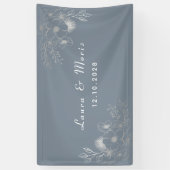 Einfache moderne Elegant Dusty Blue Wedding Banner (Vertikal)
