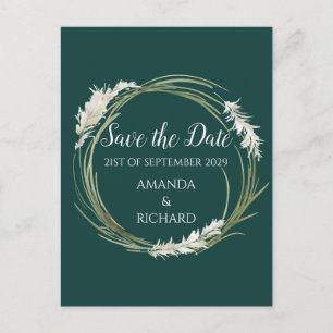 Einfache Moderne Elegant Emerald Green Save the Da Postkarte