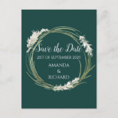 Einfache Moderne Elegant Emerald Green Save the Da Postkarte (Vorderseite)