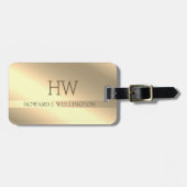 Einfache moderne Elegant Gold Metallic Monogramm N Gepäckanhänger (Vorderseite horizontal)