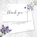 Einfache moderne Elegant Navy Blue Script Dankeskarte<br><div class="desc">Einfache moderne elegante Marine Blue Skript danke Ihnen Karte. Sie können mit Ihrer eigenen Dankeschön-Nachricht auf der Rückseite personalisieren oder wenn Sie es vorziehen,  Ihre eigene handgeschriebene Nachricht hinzuzufügen einfach den Text löschen. Ein perfekter Weg,  um Ihnen zu danken! Entwickelt von Thisisnotme©</div>