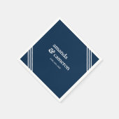 Einfache moderne Elegant Navy Blue Wedding Serviette (Ecke)