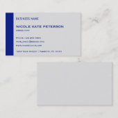Einfache moderne Elegant Reflex Blue Consultant Visitenkarte (Vorne/Hinten)