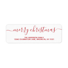 Einfache moderne Elegant Rot Frohe Weihnachtsschri