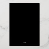Einfache Moderne Elegant Schwarz-weiß 40. Geburtst Folieneinladung (Rückseite)