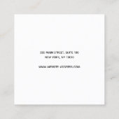 Einfache moderne Elegant Square Black Earring Disp Quadratische Visitenkarte (Rückseite)