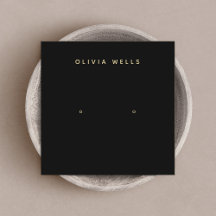 Einfache moderne Elegant Square Black Earring Disp