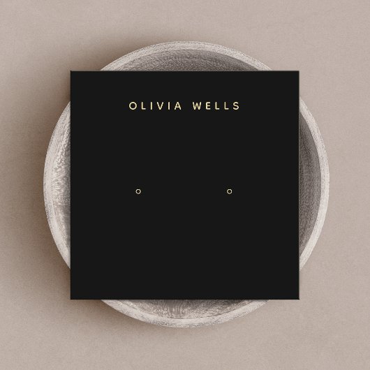 Einfache moderne Elegant Square Black Earring Disp Quadratische Visitenkarte