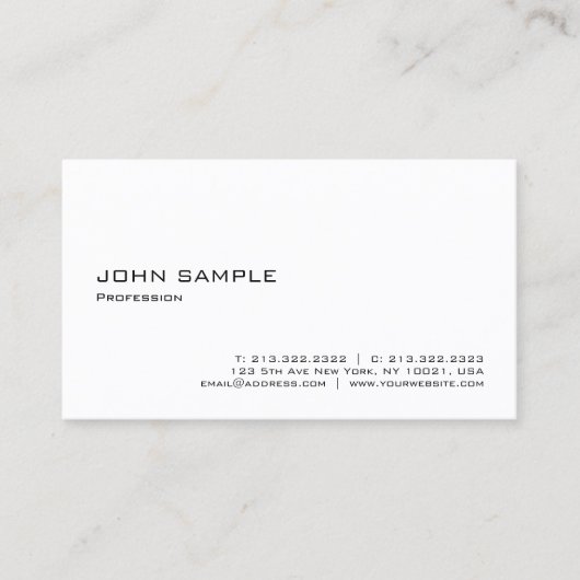 Einfache moderne Elegant-Vorlage Beruflich Visitenkarte (Vorderseite)