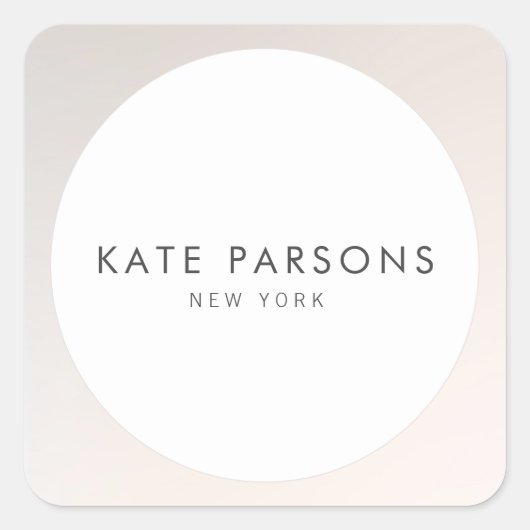 Einfache moderne Elegant warmes Silber Quadratischer Aufkleber (Vorderseite)