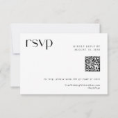Einfache moderne Elegant Wedding QR Code RSVP Card Karte (Vorderseite)