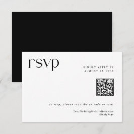 Einfache moderne Elegant Wedding QR Code RSVP Card Karte
