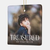 Einfache Moderne Elegante 2 Foto Weihnachten Keramikornament (Links)