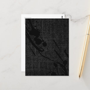 Einfache moderne, elegante Black Imitats Jute Burl Postkarte