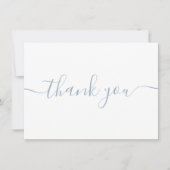 Einfache moderne, elegante, blaue Schrift Dankeskarte (Vorderseite)