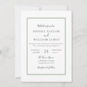 Einfache moderne, elegante Border Script Hochzeit Einladung (Vorderseite)