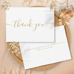 Einfache moderne Elegante Chic Gold Script Dankeskarte<br><div class="desc">Einfach modernes,  elegantes goldenes Drehbuch danke Ihnen Karte. Sie können mit Ihrer eigenen Dankeschön-Nachricht auf der Rückseite personalisieren oder wenn Sie es vorziehen,  Ihre eigene handgeschriebene Nachricht hinzuzufügen einfach den Text löschen. Ein perfekter Weg,  um Ihnen zu danken! Entwickelt von Thisisnotme©</div>