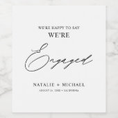 Einfache, moderne, elegante Engagement-Partei bevo Weinetikett (Einzelnes Label)