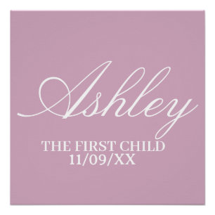 EINFACHE MODERNE ELEGANTE FAMILIEN-BABY-NAME POSTER