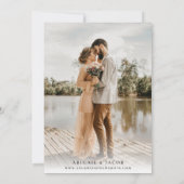 Einfache moderne elegante Foto-Hochzeit Einladung (Rückseite)