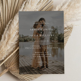 Einfache moderne elegante Foto-Hochzeit Einladung