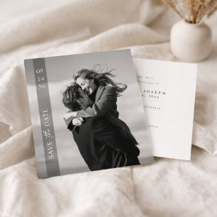 Einfache moderne elegante Foto-Hochzeit mit vertik Save The Date