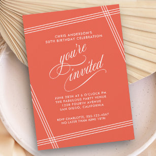 Einfache moderne Elegante Geburtstagsparty Einladu Einladung
