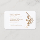 Einfache moderne, elegante, graue Linen Beruflich Visitenkarte (Rückseite)