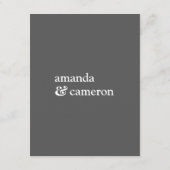 Einfache moderne Elegante Gray Wedding Details Begleitkarte (Rückseite)