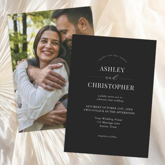 Einfache moderne elegante Hochzeit Einladung