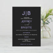 Einfache, moderne, elegante Hochzeit Einladung (Stehend Vorderseite)