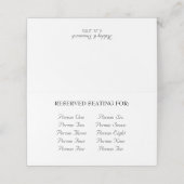 Einfache, moderne, elegante Hochzeitsgastliste Platzkarte (Außenseite Aufgefaltet)