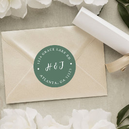 Einfache moderne, elegante Hochzeitsstiftung Runder Aufkleber