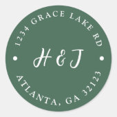 Einfache moderne, elegante Hochzeitsstiftung Runder Aufkleber (Vorderseite)