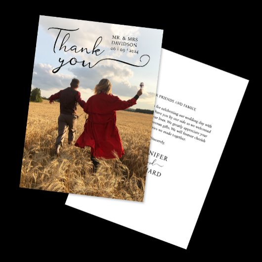 Einfache moderne Elegante Kalligrafie Dankbarkeit  Dankeskarte