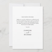 Einfache moderne Elegante Kalligrafie Dankbarkeit  Dankeskarte (Rückseite)