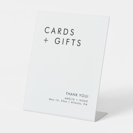 Einfache moderne, elegante Karten und Geschenke fü Sockelschild (Vorderseite)