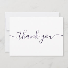 Einfache moderne Elegante Lila Schrift Dankeskarte